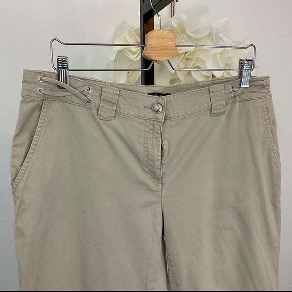 Nautica Pants Khaki Tan Cropped Ankle Length Cotton Stretch Size 14 - Picture 3 of 5